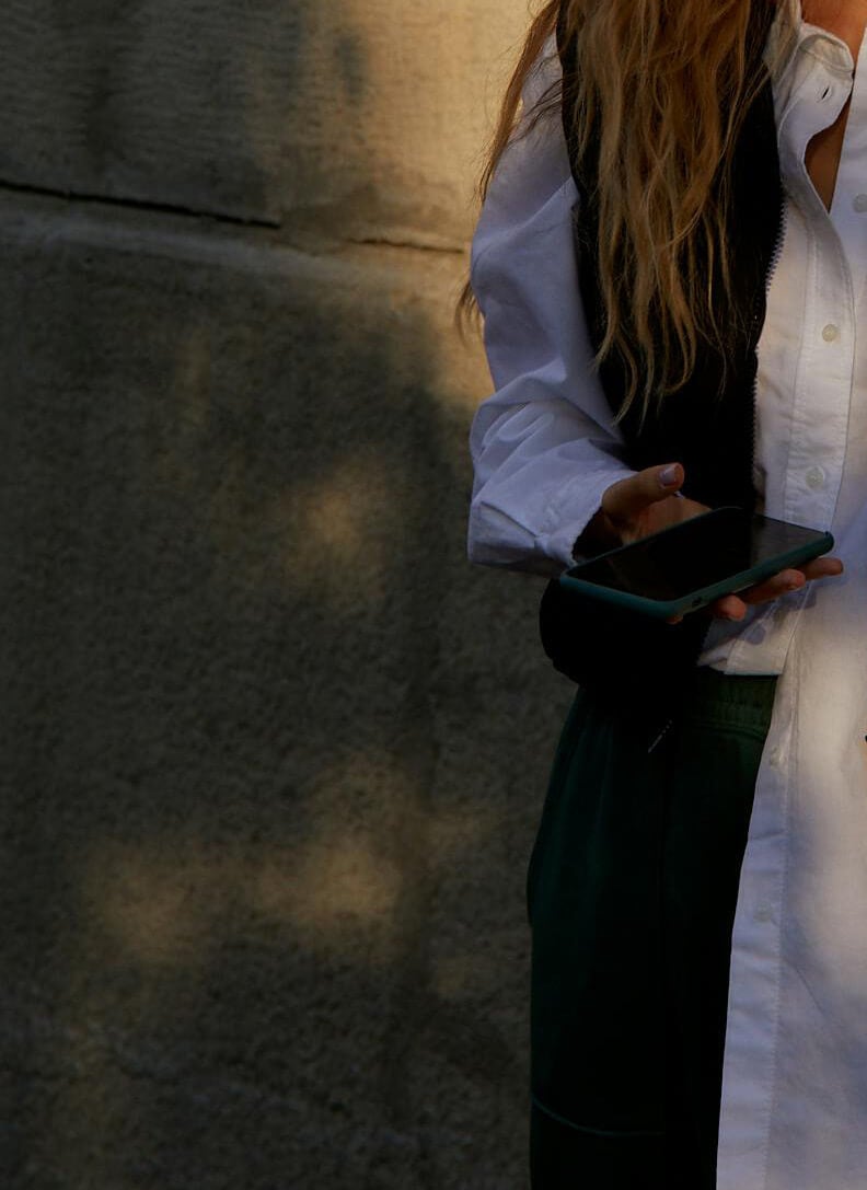 Person holding phone